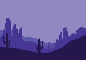 Desert panorama in America panorama. Illustration in flat style. vector