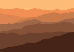 Landscape with mountains. Illustration in flat style. vector