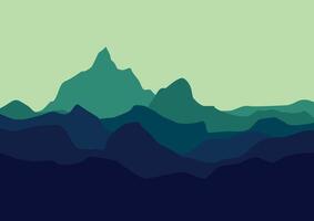 Landscape with mountains. Illustration in flat style. vector