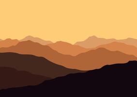 Landscape with mountains. Illustration in flat style. vector