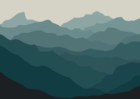 Mountains panorama. Illustration in flat style. vector