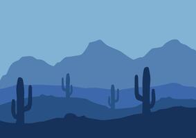 Desert panorama in America panorama. Illustration in flat style. vector