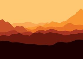 Mountains panorama. Illustration in flat style. vector