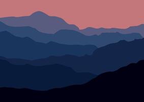 Landscape with mountains. Illustration in flat style. vector