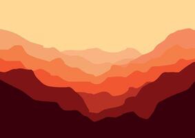 Landscape with mountains. Illustration in flat style. vector