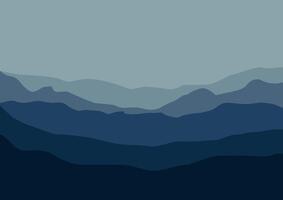 Landscape with mountains. Illustration in flat style. vector