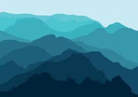 Landscape with mountains. Illustration in flat style. vector