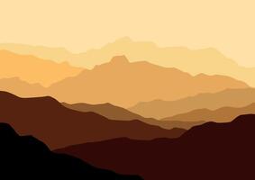 Mountains panorama. Illustration in flat style. vector