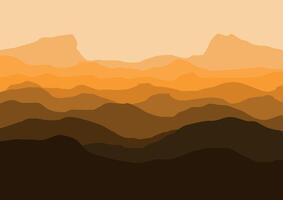 Landscape with mountains. Illustration in flat style. vector