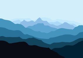 Landscape with mountains. Illustration in flat style. vector