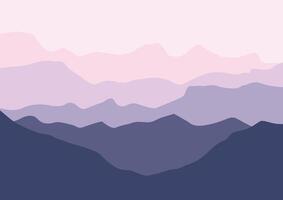 Landscape with mountains. Illustration in flat style. vector