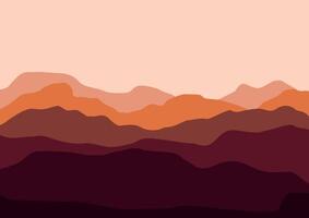 Mountains panorama. Illustration in flat style. vector