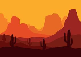 Desierto panorama en America panorama. ilustración en plano estilo. vector