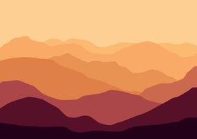 Mountains panorama. Illustration in flat style. vector