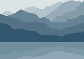 Mountains panorama. Illustration in flat style. vector