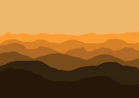 Landscape with mountains. Illustration in flat style. vector