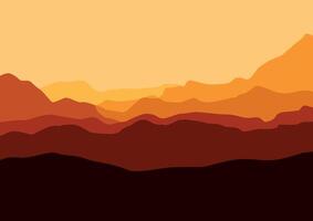 Landscape with mountains. Illustration in flat style. vector