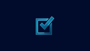 shield check mark icon animation. Success, correct or right choice icon animation. video