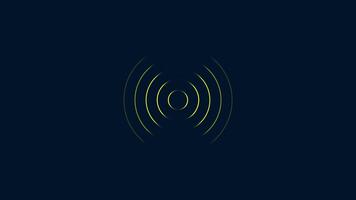 Radio wave station signal animated. Radio waves signal animation. video