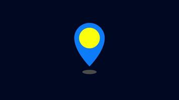 location icon and located map pin marker animation. video