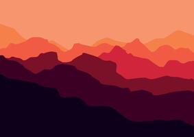 Mountains panorama. Illustration in flat style. vector