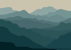 paisaje con montañas. ilustración en plano estilo. vector