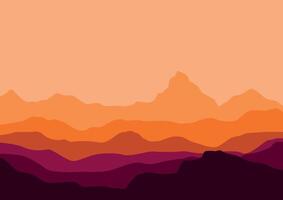 paisaje con montañas. ilustración en plano estilo. vector