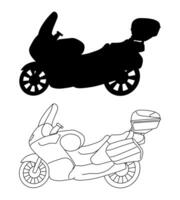 motocicleta silueta bosquejo, deporte, profesión, pasatiempo vector