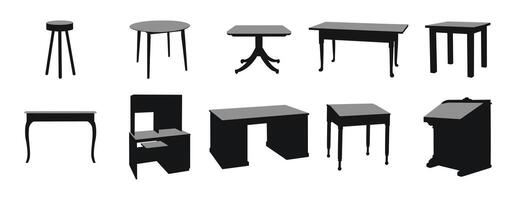 Image of single tables. Piece of the interior vector