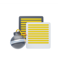 Fraud Document 3D Icon. Error Document File 3D Icon png