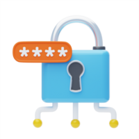 Padlock Password 3D Icon. Password lock 3D Icon png