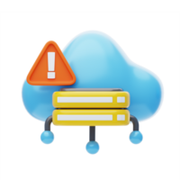 Cloud Issue 3D Icon. cloud System Error 3D Icon png