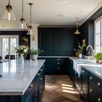 Bespoke kitchen design, country house and cottage interior design, English countryside style renovation and home decor photo