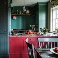 Bespoke kitchen design, country house and cottage interior design, English countryside style renovation and home decor photo