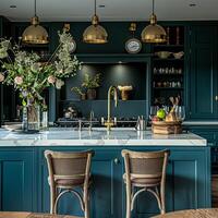 Bespoke kitchen design, country house and cottage interior design, English countryside style renovation and home decor photo