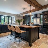 Bespoke kitchen design, country house and cottage interior design, English countryside style renovation and home decor photo