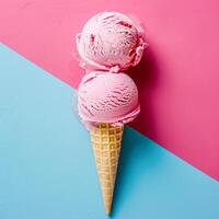 Ice cream colourful summer treat, sweet dessert in summertime, holiday food photo