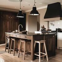 Bespoke kitchen design, country house and cottage interior design, English countryside style renovation and home decor photo