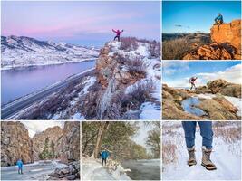 excursionismo en rocoso montañas de del Norte Colorado foto