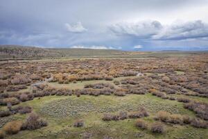 early spring aerial view of North Park in Colorado photo