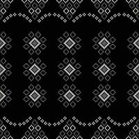 tradicional negro étnico motivos ikat geométrico tela modelo cruzar puntada.ikat bordado étnico oriental píxel negro fondo.abstracto,,ilustración. textura, decoración, papel tapiz. vector