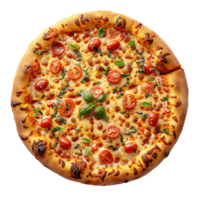une ringard délicieux Pizza avec savoureux pepperoni sur une transparent arrière-plan, . png