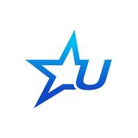 Stylist Initial U Star Logo vector