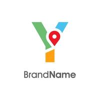 Modern Initial Y Maps Location Logo vector