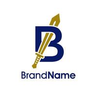 Modern Initial B Sword Logo vector