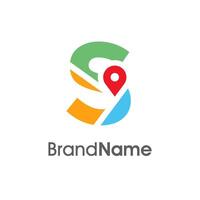 Modern Initial S Maps Location Logo vector