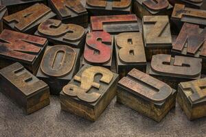 vintage letterpress wood type printing blocks photo