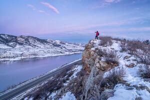 hiking Colorado before sunrise photo