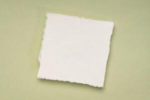 sheet of white Khadi rag paper photo