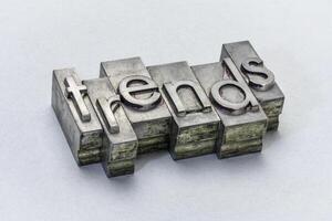 trends word abstract in grunge metal type photo